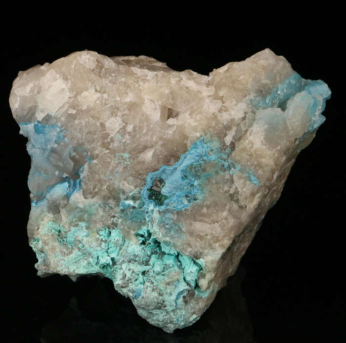 Shattuckite on Quartz, Kaokoveld Region, Namibia