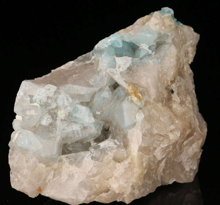 Shattuckite on Quartz, Kaokoveld Region, Namibia