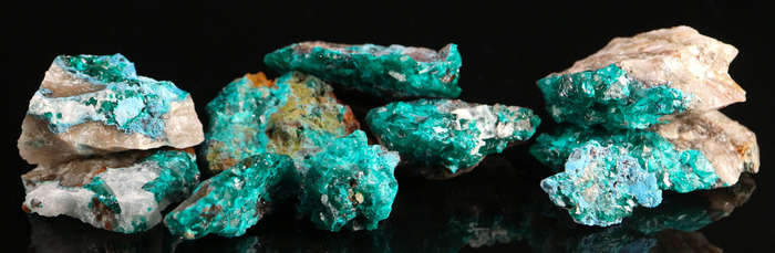Dioptase, Shattuckite Quartz Rough Parcel, Kaokoveld Region, Namibia