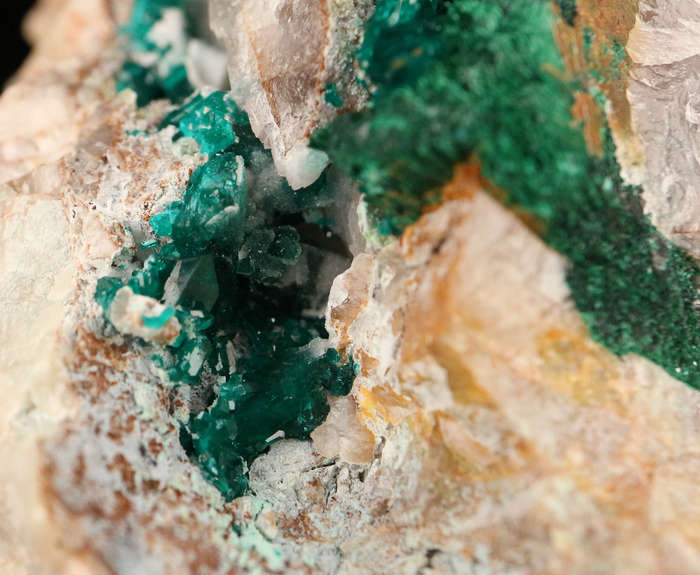 Malachite Dioptase on Matrix, Kaokoveld Region, Namibia