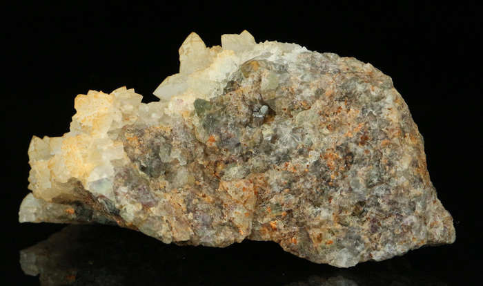 Quartz on Fluorite on Matrix, Okorusu Mine, Otjiwarongo, Otjozondjupa Region, Namibia