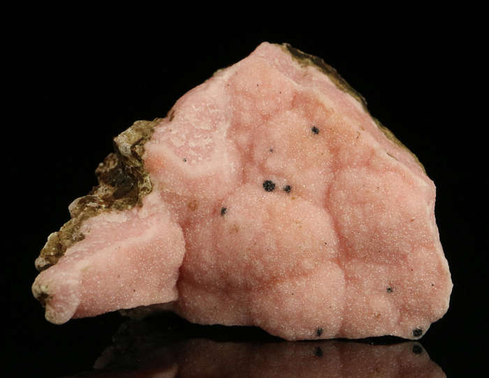 Manganite on Rhodochrosite,"N'Chwaning II Mine, Kalahari Manganese Field, Northern Cape, South Afric