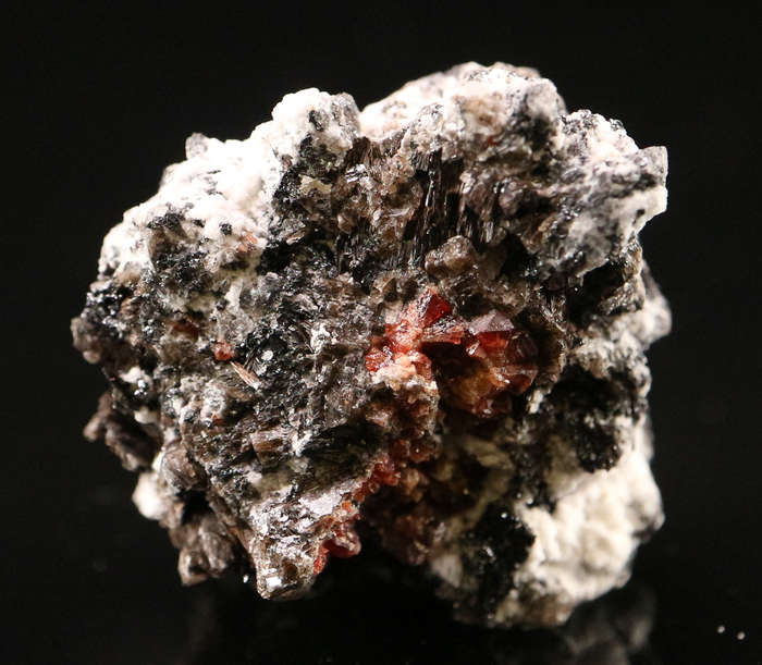 Pyrochroite on Calcite, N'Chwaning II, Northern Cape, South Africa