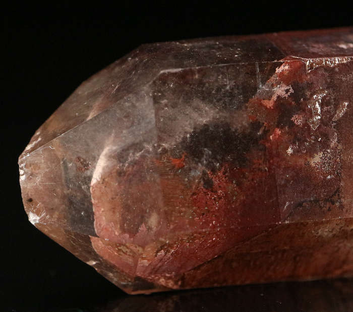 Red Hematite in Quartz Crystal, Orange River Area, Northern Cape, South Africa
