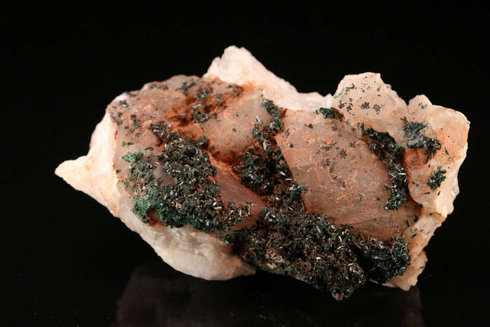 Malachite on Quartz, Mashamba West Mine, DRC