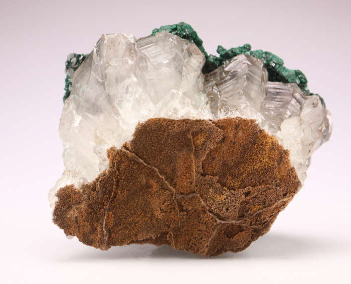 Malachite on Quartz Cluster, Mashamba West Mine, DRC