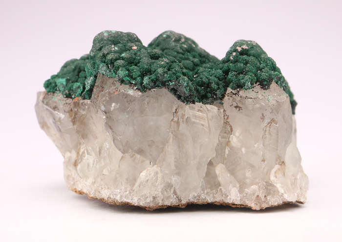 Malachite on Quartz Cluster, Mashamba West Mine, DRC