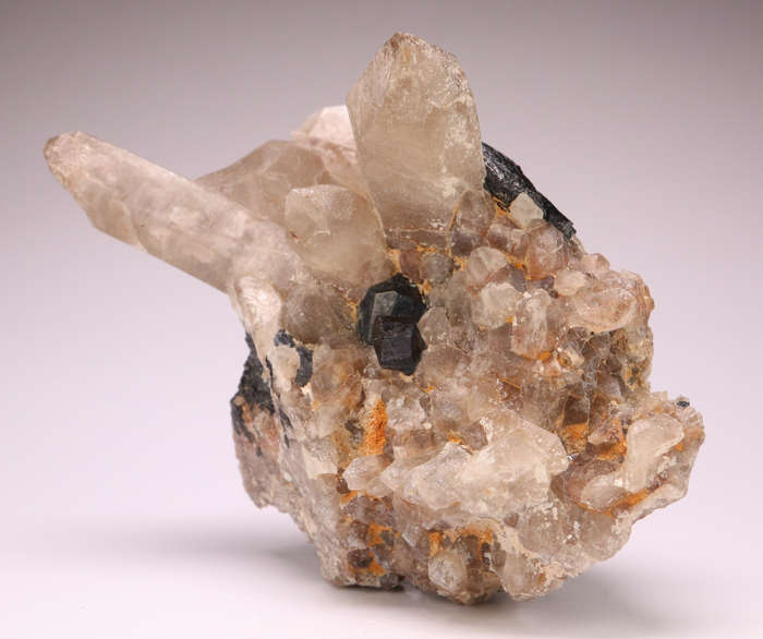 Black Tourmaline on Quartz Cluster, Erongo Mnt Region, Namibia