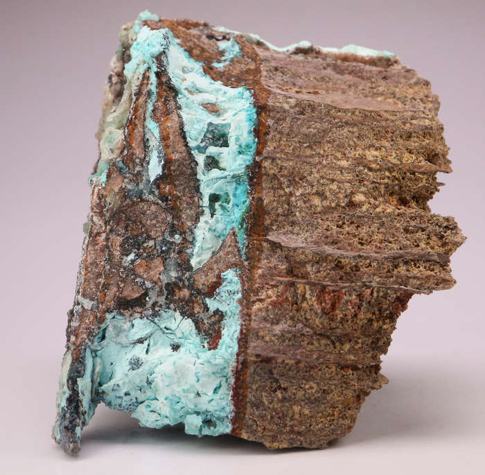 Quartz on Chrysocolla on Matrix, Mashamba West Mine, DRC
