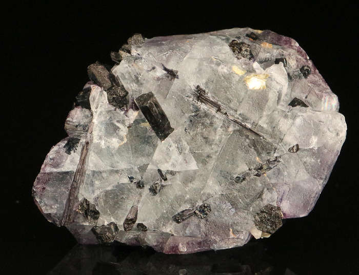 Schorl on FluoriteErongo, Mnt Region, Namibia