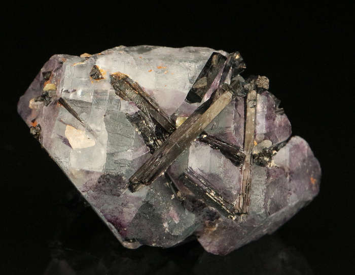 Schorl on FluoriteErongo, Mnt Region, Namibia