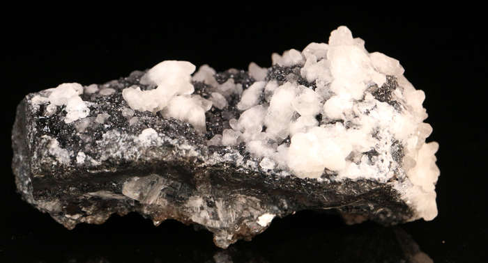 Calcite on Quartz on Manganite, N'Chwaning II, Northern Cape, South Africa