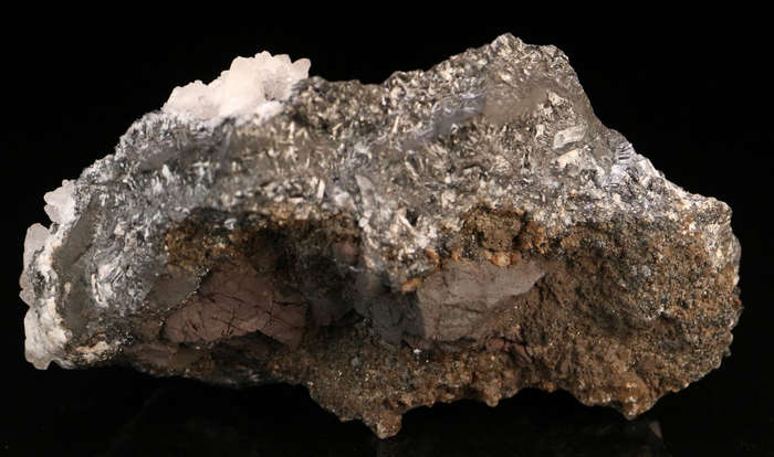 Calcite on Quartz on Manganite, N'Chwaning II, Northern Cape, South Africa