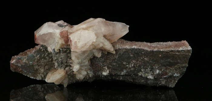 Calcite on Hematite, "N'Chwaning II Mine, Kalahari Manganese Field, Northern Cape, South Africa "