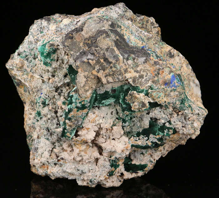 Malachite, Azurite on Matrix, Tsumeb Mine, Namibia
