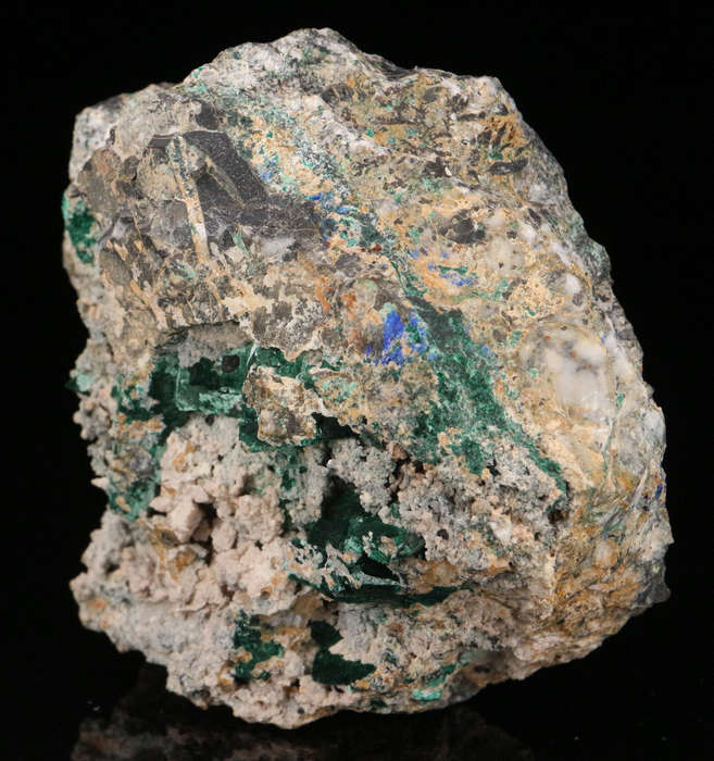 Malachite, Azurite on Matrix, Tsumeb Mine, Namibia