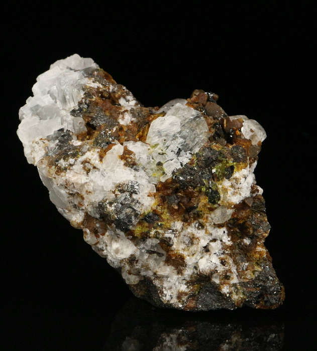 Calcite, Sturmanite on Matrix,"N'Chwaning II Mine, Kalahari Manganese Field, Northern Cape, South Af