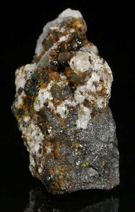 Calcite, Sturmanite on Matrix,"N'Chwaning II Mine, Kalahari Manganese Field, Northern Cape, South Af