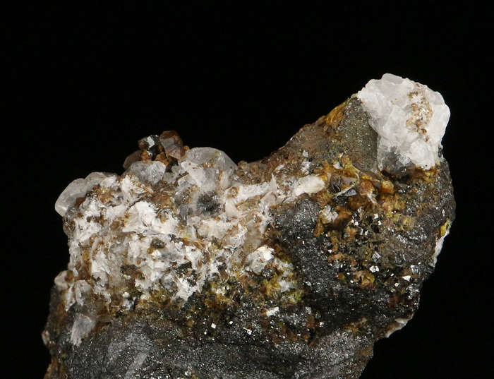 Calcite, Sturmanite on Matrix,"N'Chwaning II Mine, Kalahari Manganese Field, Northern Cape, South Af