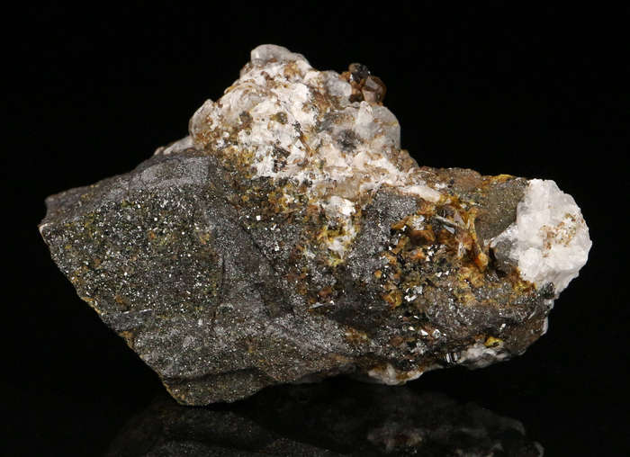 Calcite, Sturmanite on Matrix,"N'Chwaning II Mine, Kalahari Manganese Field, Northern Cape, South Af