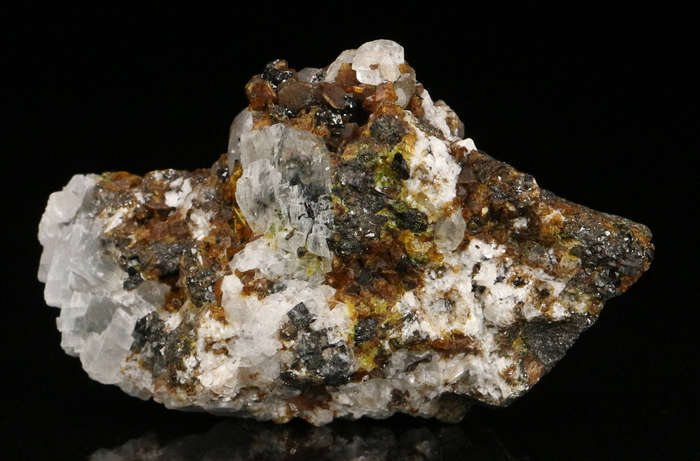 Calcite, Sturmanite on Matrix,"N'Chwaning II Mine, Kalahari Manganese Field, Northern Cape, South Af