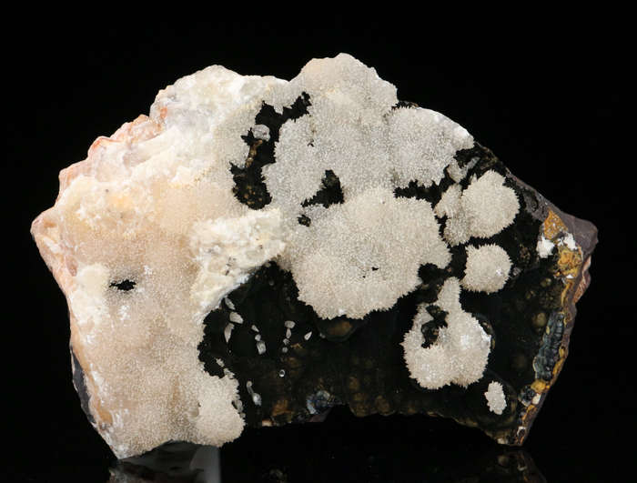 Calcite on Goethite, "N'Chwaning II Mine, Kalahari Manganese Field, Northern Cape, South Africa. "