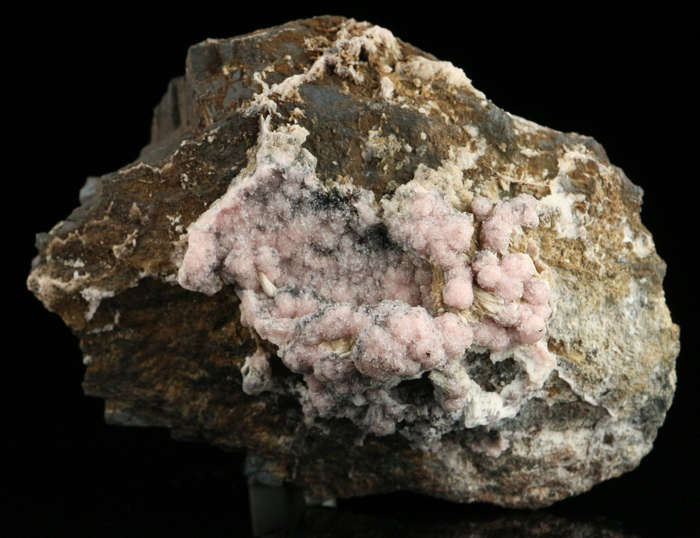 Rhodochrosite on Matrix,"N'Chwaning II Mine, Kalahari Manganese Field, Northern Cape, South Africa.