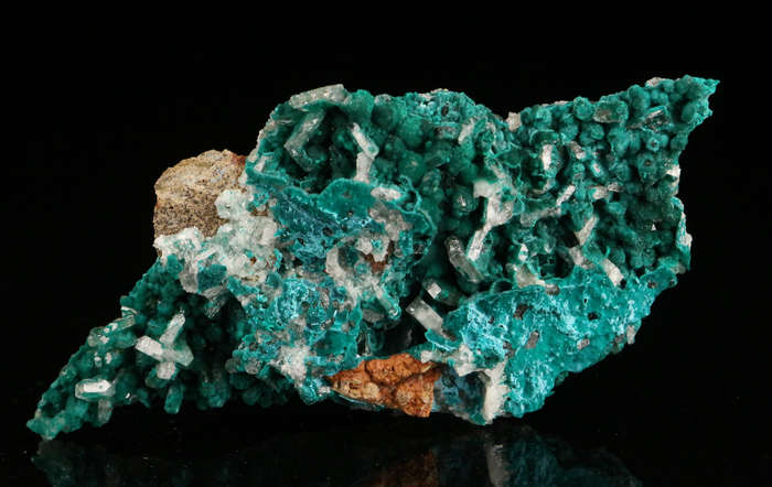 Malachite on Baryte, Shangulowé Mine, Kambove, Haut-Katanga, DR Congo