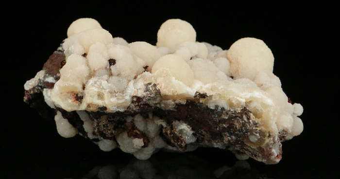 Calcite on Goethite, "N'Chwaning II Mine, Kalahari Manganese Field, Northern Cape, South Africa "