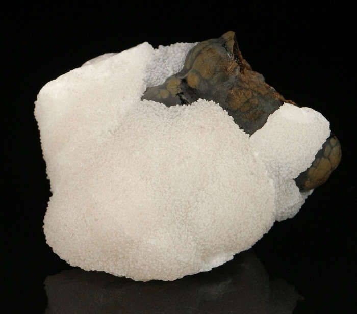 Calcite on Goethite, "N'Chwaning II Mine, Kalahari Manganese Field, Northern Cape, South Africa "