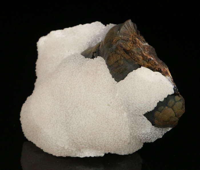 Calcite on Goethite, "N'Chwaning II Mine, Kalahari Manganese Field, Northern Cape, South Africa "