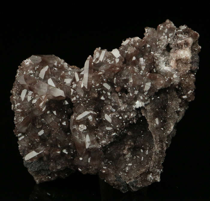 Calcite Cluster on Matrix,"N'Chwaning II Mine, Kalahari Manganese Field, Northern Cape, South Africa