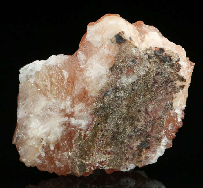 Calcite on Olmiite, "N'Chwaning II Mine, Kalahari Manganese Field, Northern Cape, South Africa. "