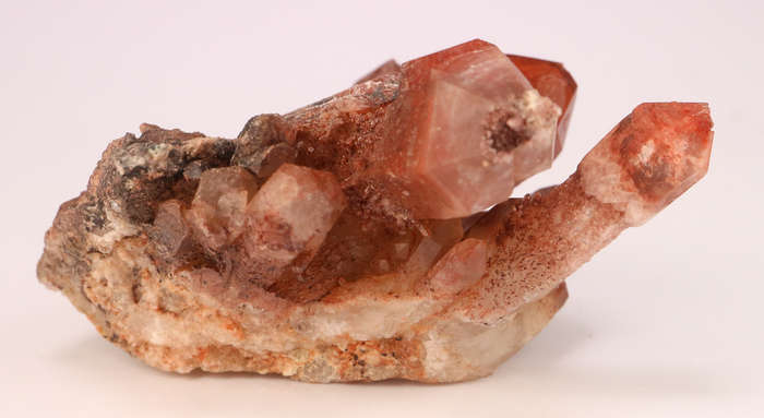 Red Hematite in Quartz Cluster, Orange River Area, Northern Cape, South Africa