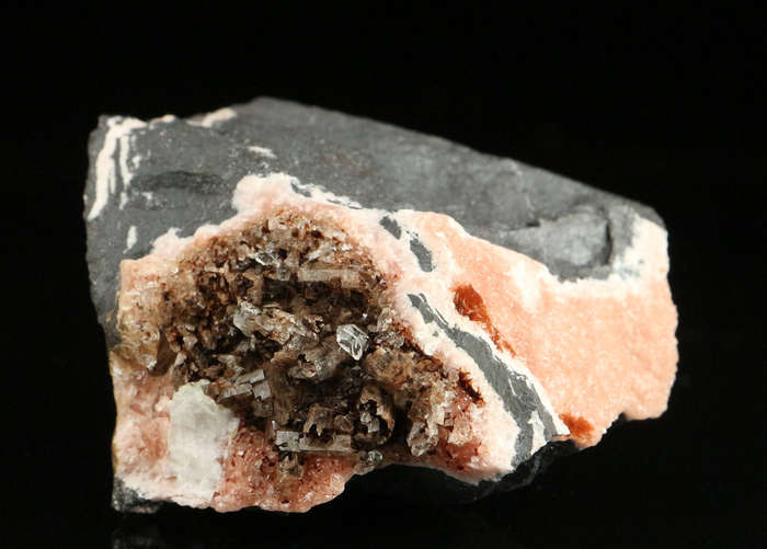 Rhodochrosite on Matrix,"N'Chwaning II Mine, Kalahari Manganese Field, Northern Cape, South Africa "