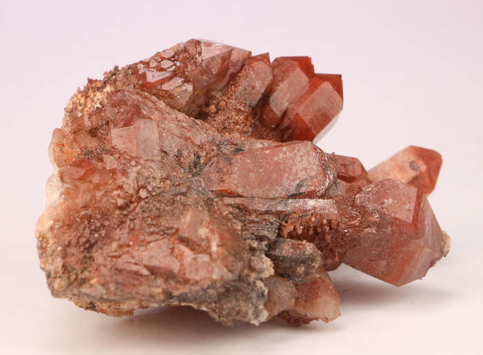 Red Hematite in Quartz Cluster, Orange River Area, Northern Cape, South Africa