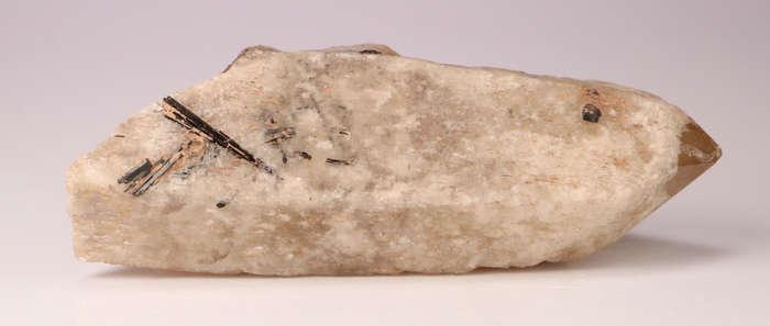 Tourmaline on Quartz Point, Erongo Mnt Region, Namibia
