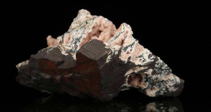 Rhodochrosite on Matrix,"N'Chwaning II Mine, Kalahari Manganese Field, Northern Cape, South Africa "
