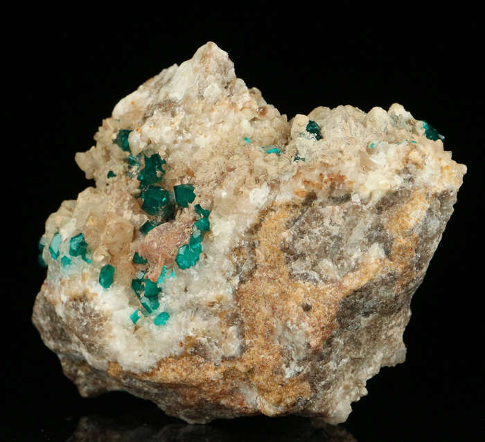 Dioptase, Calcite on Matrix, Kaokoveld Region, Namibia