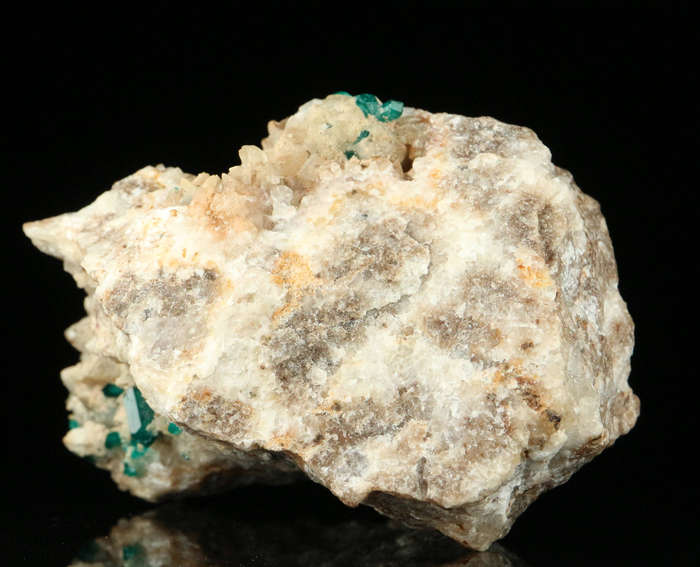 Dioptase, Calcite on Matrix, Kaokoveld Region, Namibia