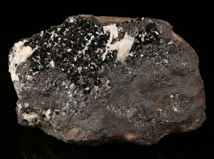Hausmannite on  Matrix, "N'Chwaning II Mine, Kalahari Manganese Field, Northern Cape, South Africa "