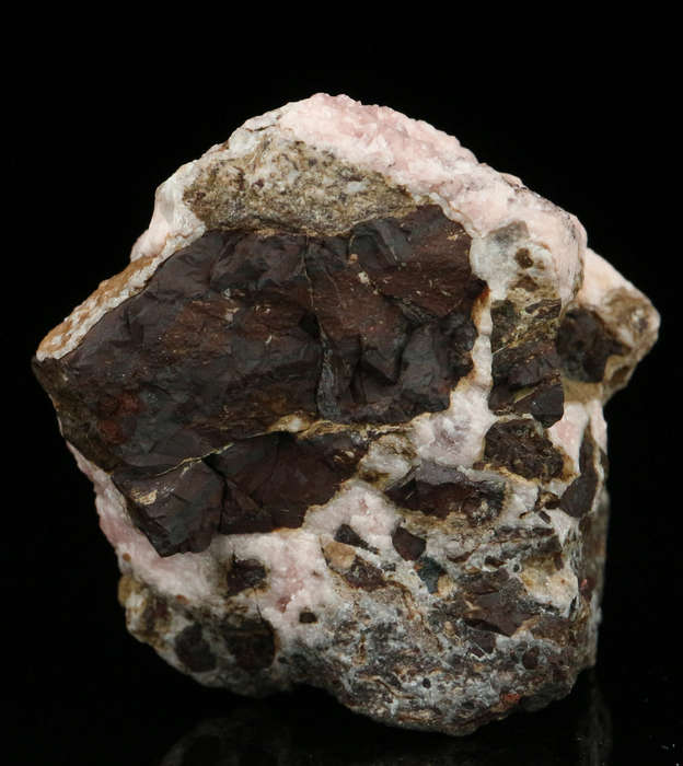 Rhodochrosite on Matrix,"N'Chwaning II Mine, Kalahari Manganese Field, Northern Cape, South Africa.