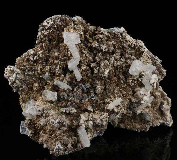 Hydroxyapophyllite on Matrix,"N'Chwaning II Mine, Kalahari Manganese Field, Northern Cape, South Afr