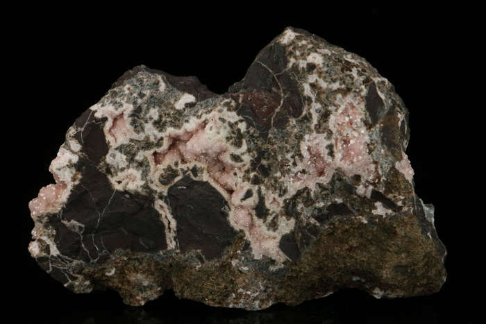 Rhodochrosite on Matrix,"N'Chwaning II Mine, Kalahari Manganese Field, Northern Cape, South Africa.