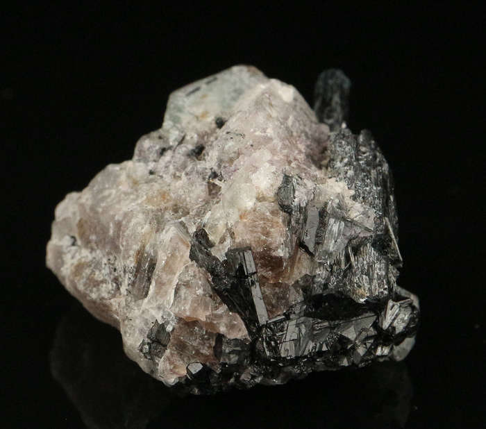 Schorl on Fluorite, Erongo Mnt Region, Namibia