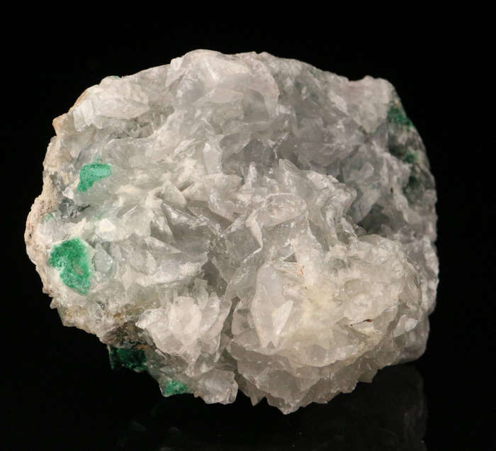 Malachite on Calcite, Mashamba West Mine, DRC