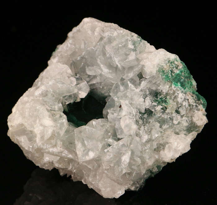 Malachite on Calcite, Mashamba West Mine, DRC