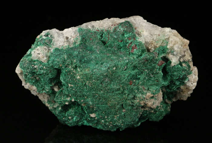 Malachite on Calcite, Mashamba West Mine, DRC