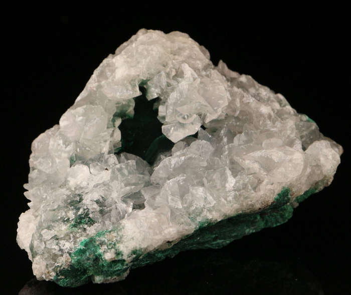 Malachite on Calcite, Mashamba West Mine, DRC