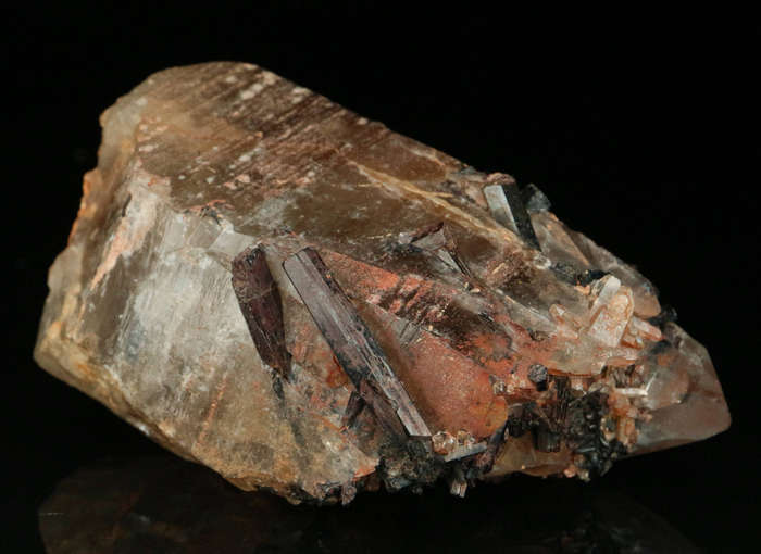 Schorl on Quartz, Erongo Mnt Region, Namibia